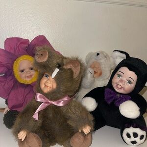 GEPPEDDO CUDDLE KIDS Collectible Doll "Billy Boar" Plush 9" 2000 Set Of 4 Differ